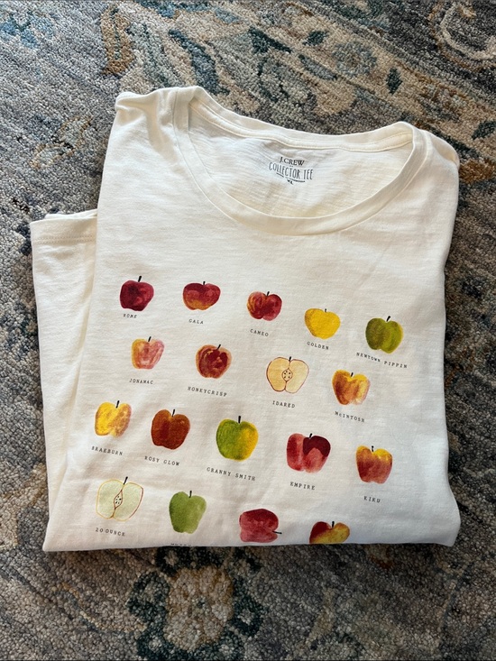J. Crew Tops - J. Crew Cream Apple Variety Graphic Tee